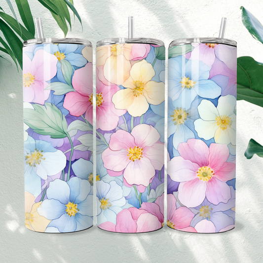 Pastel Flowers - 20oz Tumbler