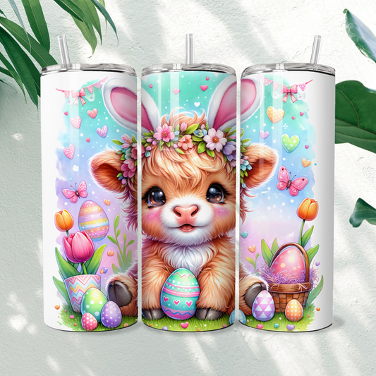 Easter Highland Bunny - 20oz Tumbler